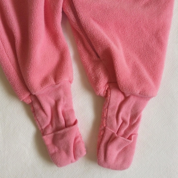 vintage snugabye convert-a-foot fleece zipper sleeper pajamas 3 months baby girl - Picture 4 of 7